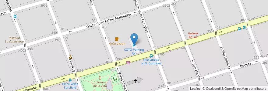 Mapa de ubicacion de COTO Parking lot, Floresta en アルゼンチン, Ciudad Autónoma De Buenos Aires, ブエノスアイレス, Comuna 10.