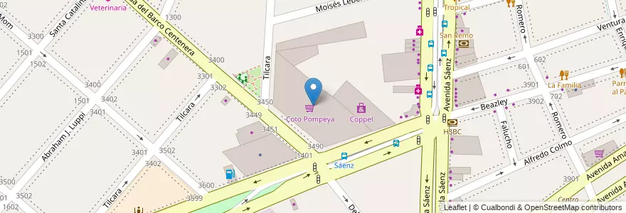 Mapa de ubicacion de Coto Pompeya, Nueva Pompeya en آرژانتین, Ciudad Autónoma De Buenos Aires, Comuna 4, Buenos Aires.