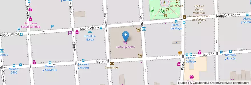Mapa de ubicacion de Coto Spinetto, Balvanera en Argentinien, Ciudad Autónoma De Buenos Aires, Comuna 3, Buenos Aires.
