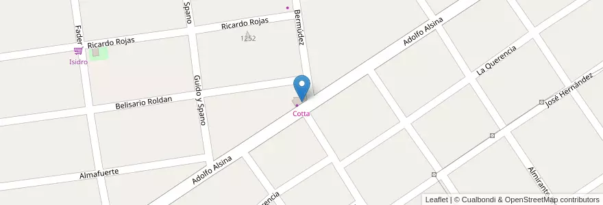 Mapa de ubicacion de Cotta en Arjantin, Buenos Aires, Partido De Almirante Brown, Burzaco.