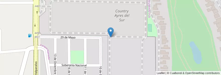 Mapa de ubicacion de Country Ayres del Sur en アルゼンチン, コルドバ州, Departamento Capital, Pedanía Capital, Córdoba, Municipio De Córdoba.
