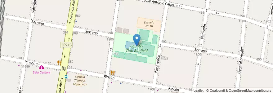 Mapa de ubicacion de Country Club Banfield en Argentina, Buenos Aires, Partido De Lomas De Zamora, Banfield.