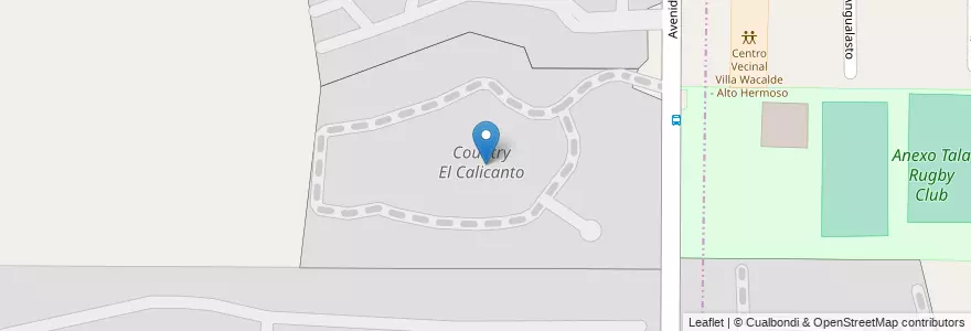 Mapa de ubicacion de Country El Calicanto en アルゼンチン, コルドバ州, Departamento Colón, Pedanía Calera Norte, La Calera.