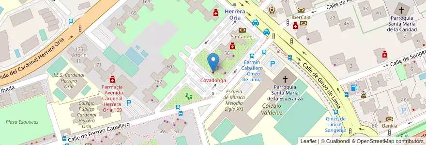 Mapa de ubicacion de Covadonga en Spain, Community Of Madrid, Community Of Madrid, Área Metropolitana De Madrid Y Corredor Del Henares, Madrid.