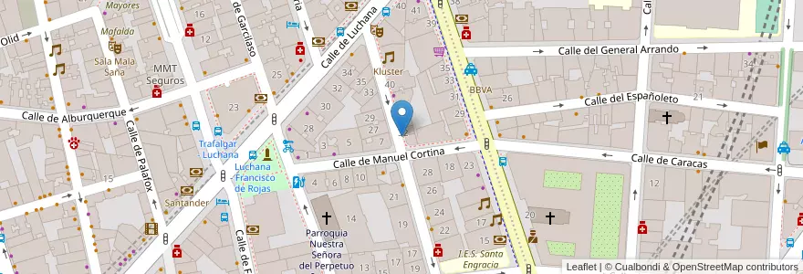 Mapa de ubicacion de COVARRUBIAS, CALLE, DE,30 en إسبانيا, منطقة مدريد, منطقة مدريد, Área Metropolitana De Madrid Y Corredor Del Henares, مدريد.
