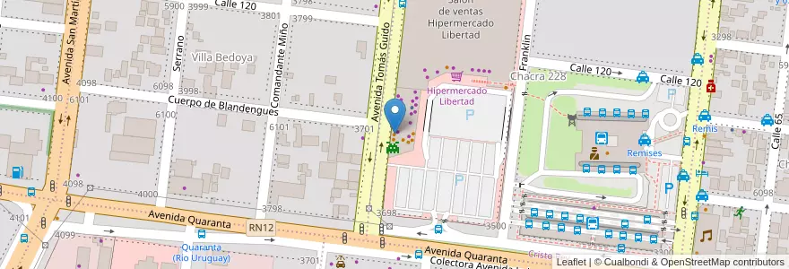 Mapa de ubicacion de Cover en Arjantin, Misiones, Departamento Capital, Municipio De Posadas, Posadas.
