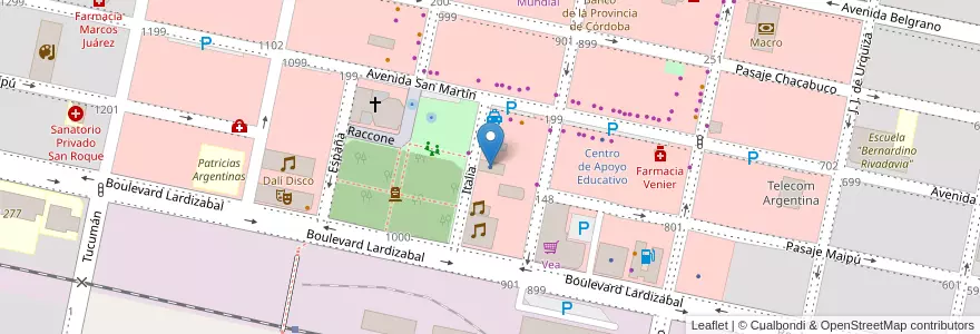 Mapa de ubicacion de Coyspu - Mutual en アルゼンチン, コルドバ州, Departamento Marcos Juárez, Pedanía Espinillos, Municipio De Marcos Juárez.