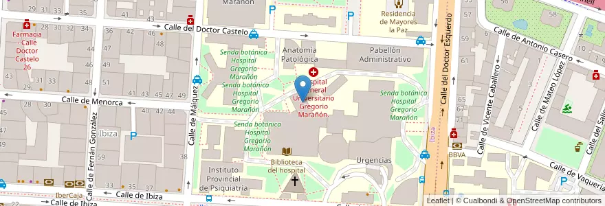 Mapa de ubicacion de CPEE Hospital Gregorio Marañón en إسبانيا, منطقة مدريد, منطقة مدريد, Área Metropolitana De Madrid Y Corredor Del Henares, مدريد.