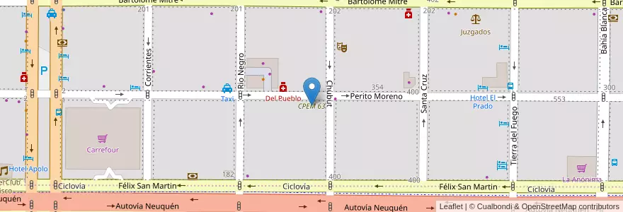 Mapa de ubicacion de CPEM 63 en Argentina, Chile, Wilayah Neuquén, Departamento Confluencia, Municipio De Neuquén, Neuquén.