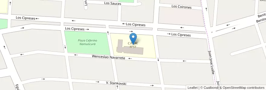 Mapa de ubicacion de C.P.E.M. N°51 en Arjantin, Şili, Neuquén, Departamento Confluencia, Municipio De Cutral Có, Cutral Có.