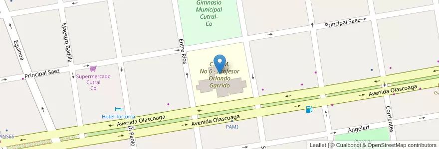 Mapa de ubicacion de C.P.E.M. No 6 - Profesor Orlando Garrido en アルゼンチン, チリ, ネウケン州, Departamento Confluencia, Municipio De Cutral Có, Cutral Có.