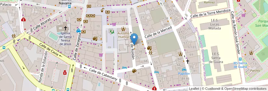 Mapa de ubicacion de CR27 en スペイン, アラゴン州, ウエスカ, Hoya De Huesca / Plana De Uesca, ウエスカ.
