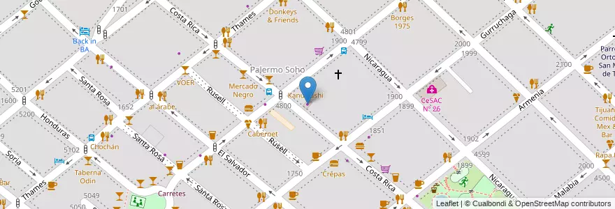 Mapa de ubicacion de Crack-Up, Palermo en 阿根廷, Ciudad Autónoma De Buenos Aires, 布宜诺斯艾利斯.