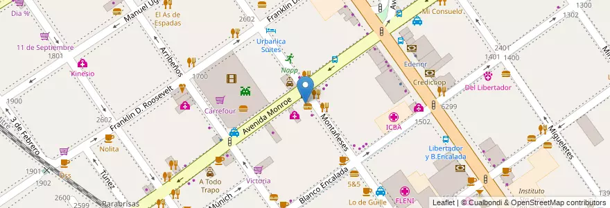 Mapa de ubicacion de Crazy Chips, Belgrano en Argentinien, Ciudad Autónoma De Buenos Aires, Buenos Aires, Comuna 13.