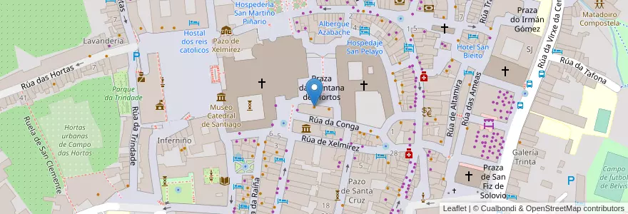 Mapa de ubicacion de Cre Cottê en スペイン, ガリシア州, A Coruña, Santiago, Santiago De Compostela.