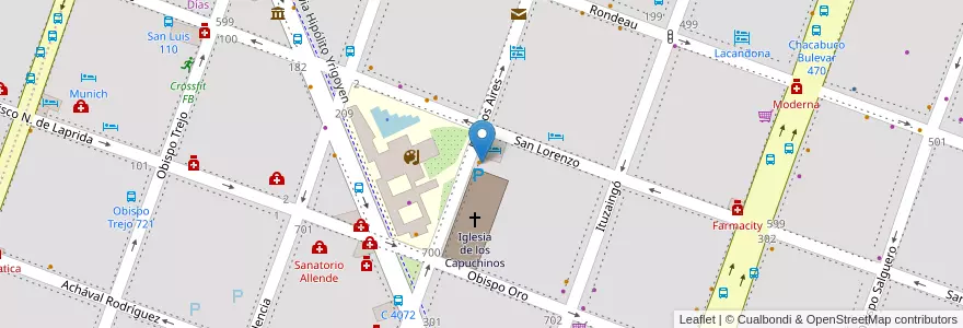 Mapa de ubicacion de Creambury en Arjantin, Córdoba, Departamento Capital, Pedanía Capital, Córdoba, Municipio De Córdoba.