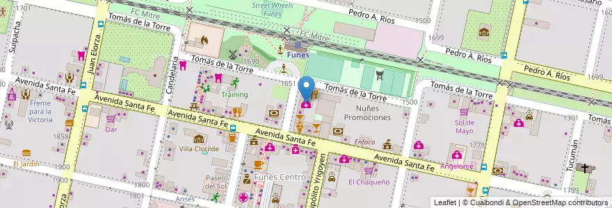 Mapa de ubicacion de Credef en 阿根廷, Santa Fe, Departamento Rosario, Municipio De Funes, Funes.