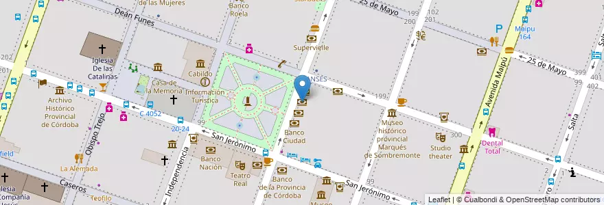 Mapa de ubicacion de Credicoop en Argentinien, Provinz Córdoba, Departamento Capital, Pedanía Capital, Córdoba, Municipio De Córdoba.
