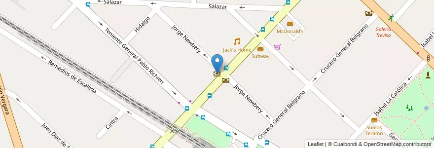 Mapa de ubicacion de Credicoop en アルゼンチン, ブエノスアイレス州, Partido De Hurlingham, Hurlingham.