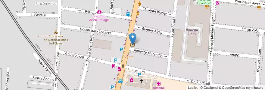 Mapa de ubicacion de Credicoop en 아르헨티나, 칠레, Mendoza, Godoy Cruz, Departamento Godoy Cruz, Distrito Ciudad De Godoy Cruz.