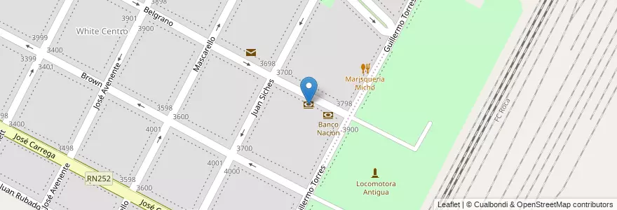 Mapa de ubicacion de Credicoop en Argentinië, Buenos Aires, Partido De Bahía Blanca, Ingeniero White.