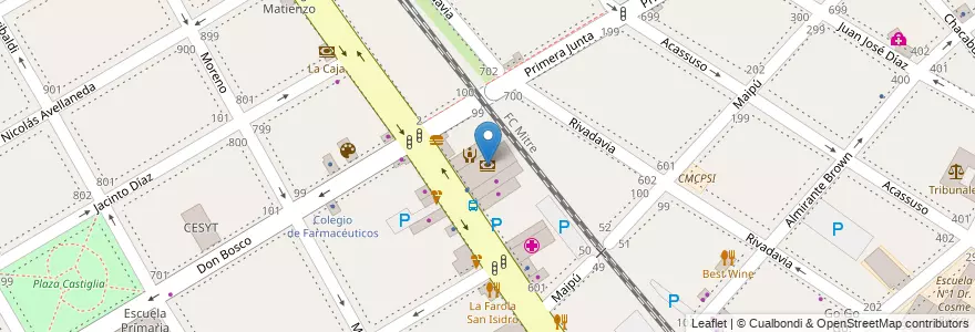 Mapa de ubicacion de Credicoop en Arjantin, Buenos Aires, Partido De San Isidro, San Isidro.