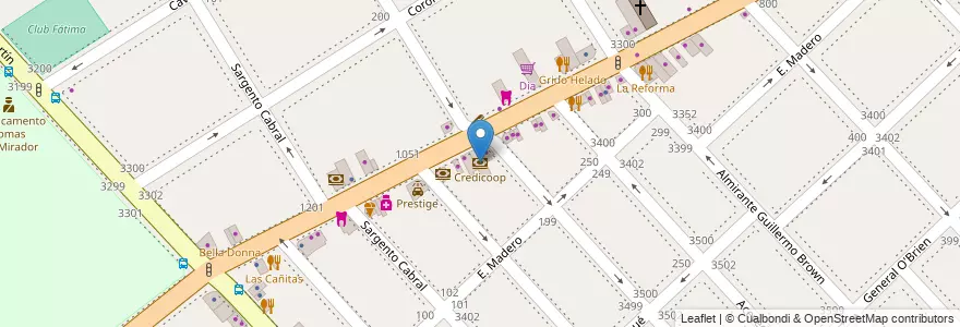 Mapa de ubicacion de Credicoop en Argentinië, Buenos Aires, Partido De La Matanza, Lomas Del Mirador.