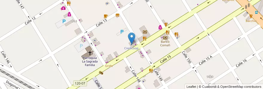 Mapa de ubicacion de Credicoop en アルゼンチン, ブエノスアイレス州, Partido De Berazategui, Berazategui.