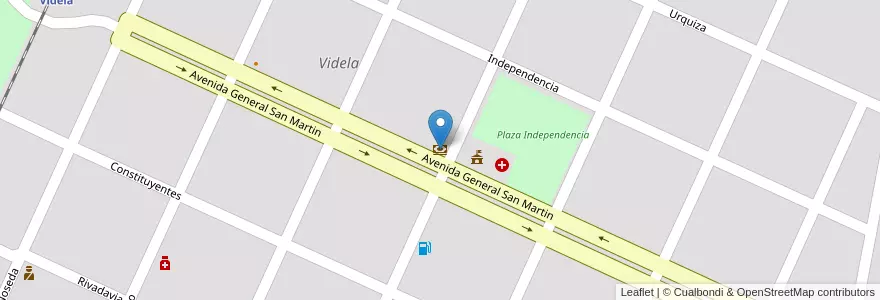 Mapa de ubicacion de Credicoop en Argentine, Santa Fe, Departamento San Justo, Municipio De Videla, Videla.