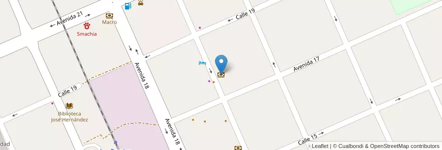 Mapa de ubicacion de Credicoop en アルゼンチン, サンタフェ州, Departamento Belgrano, Municipio De Las Parejas, Las Parejas.
