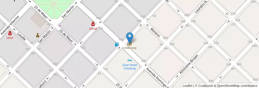 Mapa de ubicacion de Credicoop en Argentina, Buenos Aires, Partido De Chivilcoy, Chivilcoy.