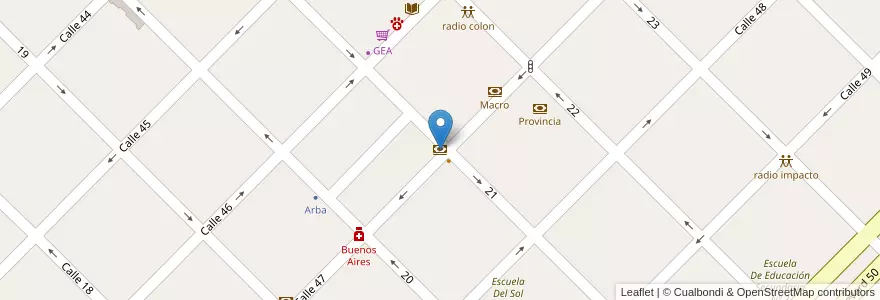 Mapa de ubicacion de Credicoop en アルゼンチン, ブエノスアイレス州, Partido De Colón, Colón.