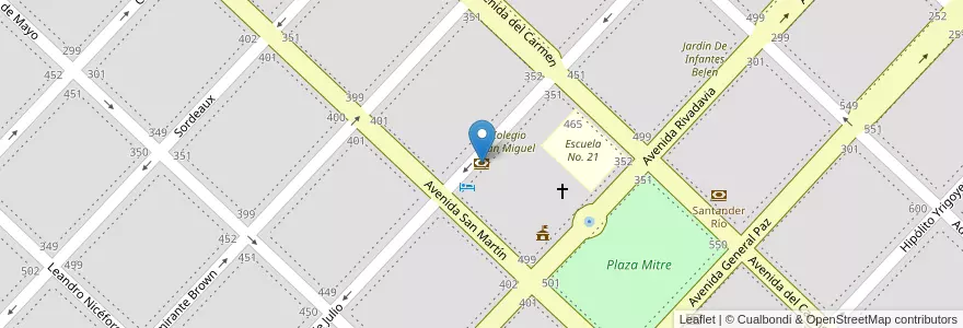 Mapa de ubicacion de Credicoop en Argentina, Buenos Aires, Partido De Las Flores, Las Flores.