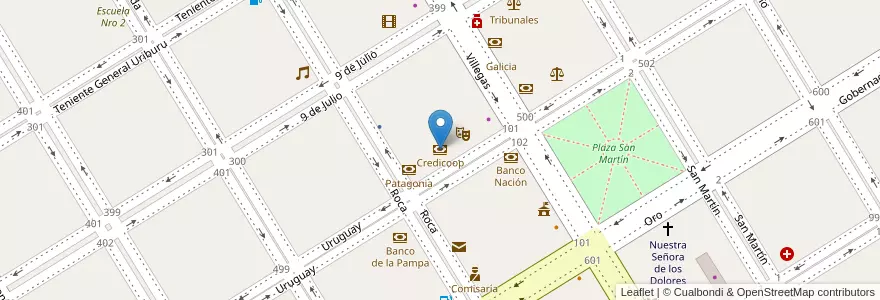 Mapa de ubicacion de Credicoop en Аргентина, Буэнос-Айрес, Partido De Trenque Lauquen, Cuartel Chacras De Trenque Lauquen, Trenque Lauquen.