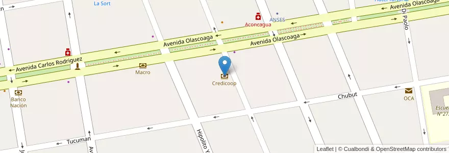 Mapa de ubicacion de Credicoop en Аргентина, Чили, Неукен, Departamento Confluencia, Municipio De Cutral Có, Cutral Có.