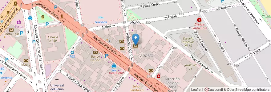 Mapa de ubicacion de Credicoop en アルゼンチン, サンタクルス州, チリ, Mercado De La Ciudad, Deseado, Caleta Olivia.