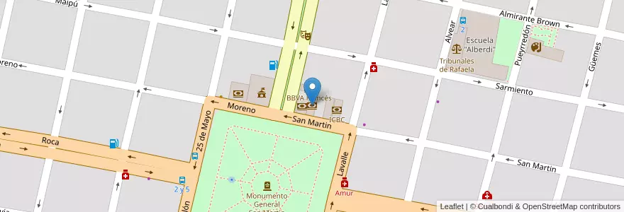 Mapa de ubicacion de Credicoop en アルゼンチン, サンタフェ州, Departamento Castellanos, Municipio De Rafaela.