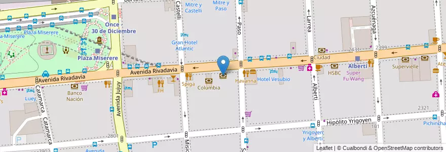Mapa de ubicacion de CrediCoop, Balvanera en Argentinien, Ciudad Autónoma De Buenos Aires, Comuna 3, Buenos Aires.