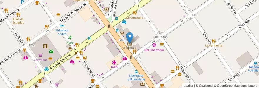 Mapa de ubicacion de Credicoop, Belgrano en آرژانتین, Ciudad Autónoma De Buenos Aires, Buenos Aires, Comuna 13.