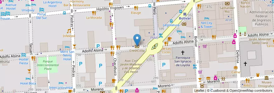 Mapa de ubicacion de CrediCoop, Montserrat en الأرجنتين, Ciudad Autónoma De Buenos Aires, Comuna 1, Buenos Aires.