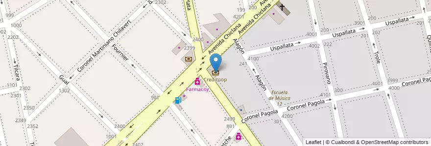 Mapa de ubicacion de Credicoop, Nueva Pompeya en Arjantin, Ciudad Autónoma De Buenos Aires, Comuna 4, Buenos Aires.