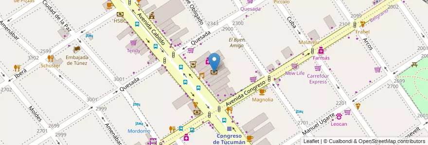 Mapa de ubicacion de Credicoop, Nuñez en آرژانتین, Ciudad Autónoma De Buenos Aires, Buenos Aires, Comuna 13.