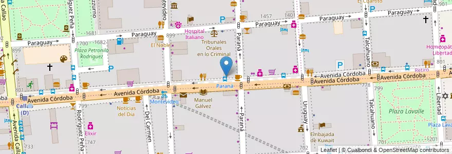 Mapa de ubicacion de Credicoop, Recoleta en アルゼンチン, Ciudad Autónoma De Buenos Aires, Comuna 1, ブエノスアイレス.