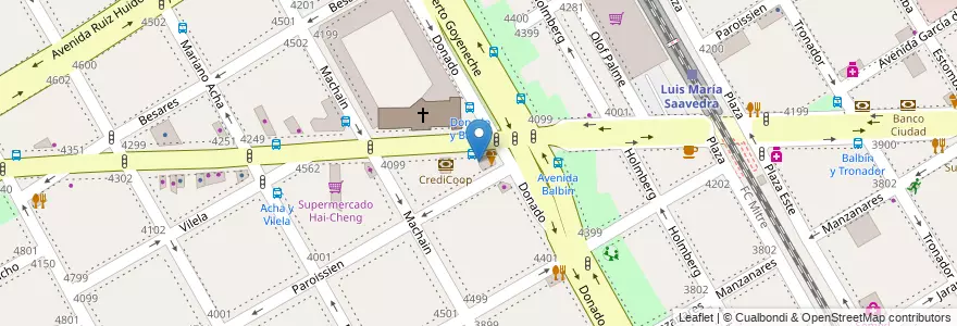 Mapa de ubicacion de Credicoop, Saavedra en آرژانتین, Ciudad Autónoma De Buenos Aires, Comuna 12, Buenos Aires.