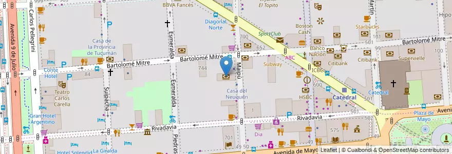 Mapa de ubicacion de Credicoop, San Nicolas en آرژانتین, Ciudad Autónoma De Buenos Aires, Comuna 1, Buenos Aires.