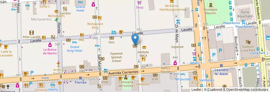 Mapa de ubicacion de Credicoop, San Nicolas en 아르헨티나, Ciudad Autónoma De Buenos Aires, Comuna 1, 부에노스아이레스.