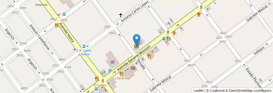 Mapa de ubicacion de Credicoop, Villa Pueyrredon en アルゼンチン, Ciudad Autónoma De Buenos Aires, Comuna 12, ブエノスアイレス.
