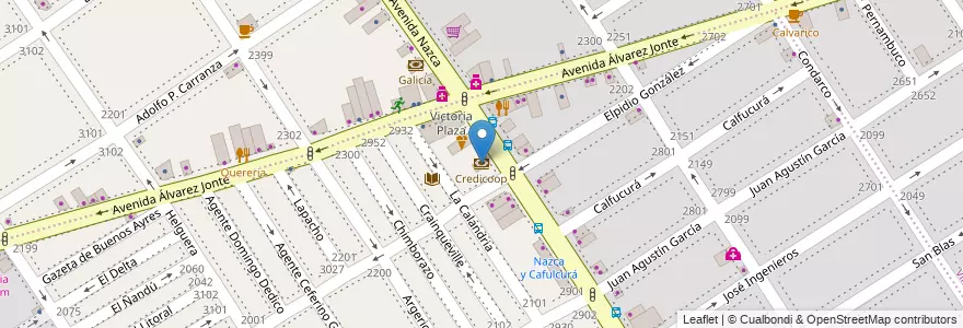 Mapa de ubicacion de Credicoop, Villa Santa Rita en الأرجنتين, Ciudad Autónoma De Buenos Aires, Buenos Aires, Comuna 11.