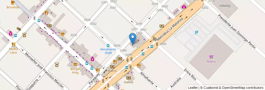 Mapa de ubicacion de Creditos a Sola Firma en Arjantin, Buenos Aires, Partido De La Matanza, San Justo.