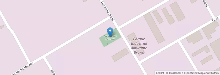 Mapa de ubicacion de Crematorio Burzaco en Arjantin, Buenos Aires, Partido De Almirante Brown, Burzaco.